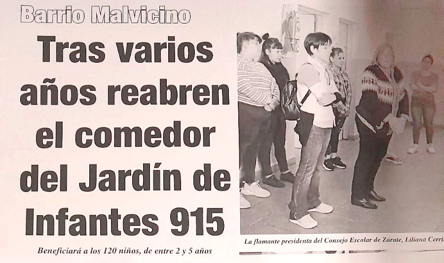 Reapertura del comedor en el Jardín Infantes 915