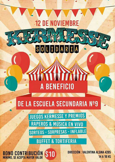 Kermesse Solidaria a beneficio de la Escuela Secundaria 9